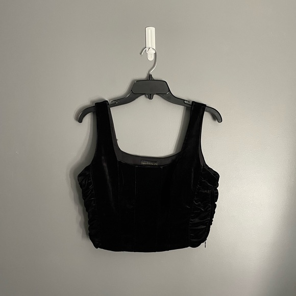 House of Harlow 1960 Velvet Ruched Corset Crop Top Womens Size Medium - Picture 2 of 4